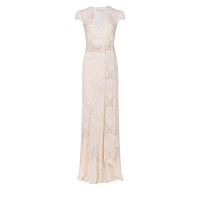 BRIDAL | LONG POPPY DRESS BUTTERFLY BEADING