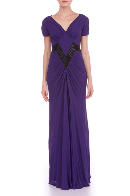 LONG SOFIA DRESS | BEADED HEAVY GEORGETTE