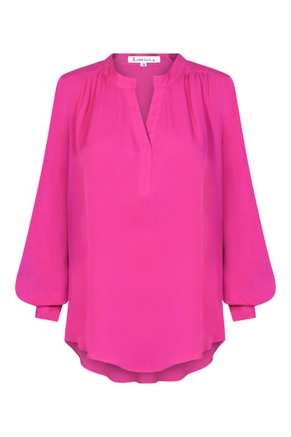 SILKY TOP | WINTER PINK SILK GEORGETTE