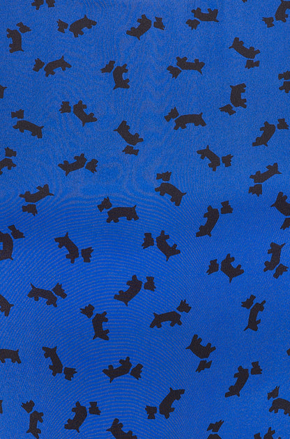 LONG TARIFA DRESS | BLUE SCOTTIE PRINT