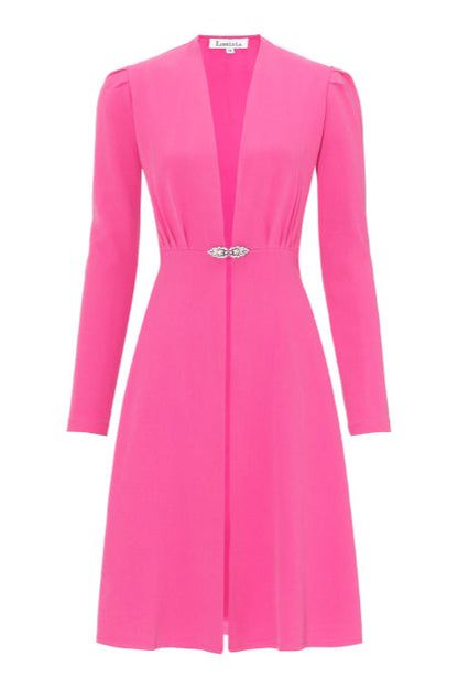 DULWICH COAT | HOT PINK SILK TWILL