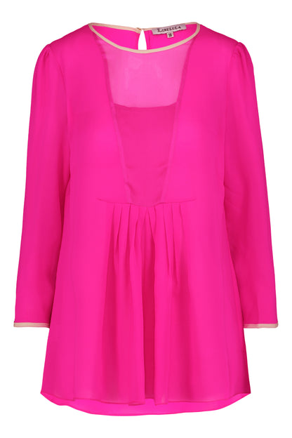 HILDA TOP | HOT PINK SILK GEORGETTE