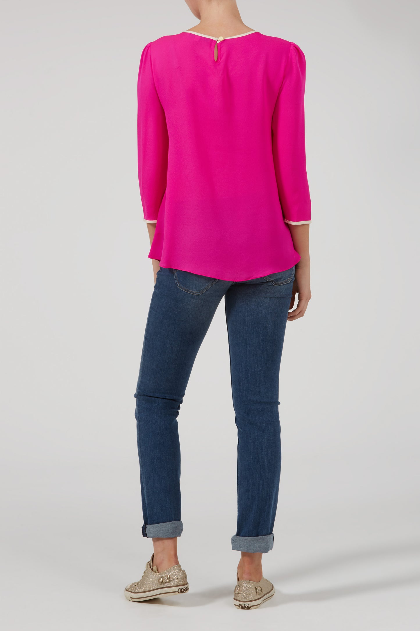 HILDA TOP | HOT PINK SILK GEORGETTE