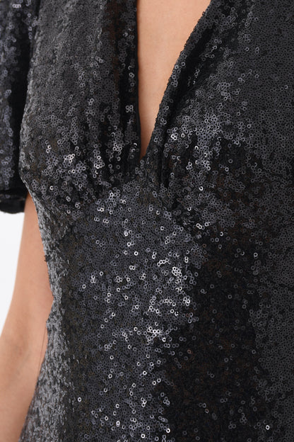 TAMMIM DRESS | BLACK SEQUINS