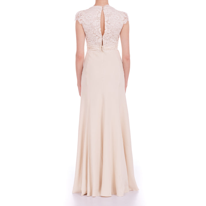 BRIDAL | LONG MILLIE DRESS | LACE AND HEAVY SILK