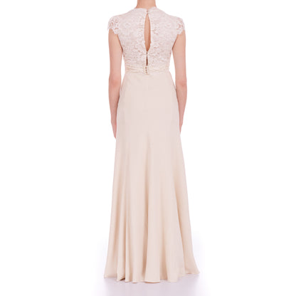 BRIDAL | LONG MILLIE DRESS | LACE AND HEAVY SILK