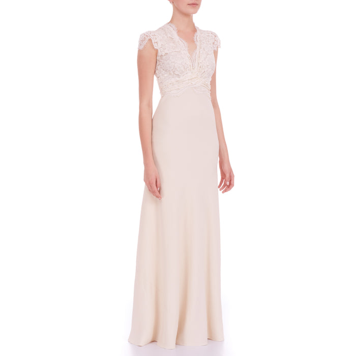 BRIDAL | LONG MILLIE DRESS | LACE AND HEAVY SILK