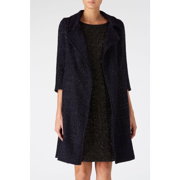 WOOLHAMPTON COAT | NAVY SPARKLE BOUCLE