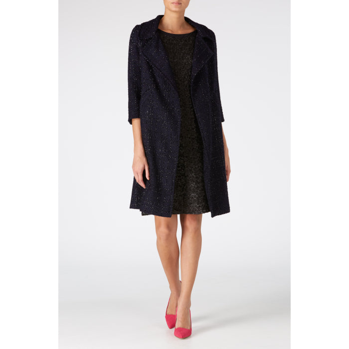 WOOLHAMPTON COAT | NAVY SPARKLE BOUCLE