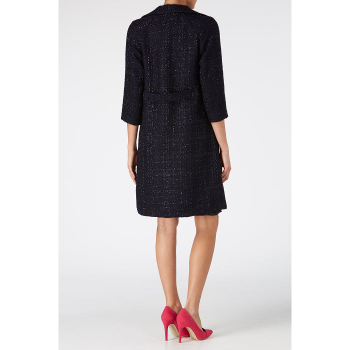 WOOLHAMPTON COAT | NAVY SPARKLE BOUCLE